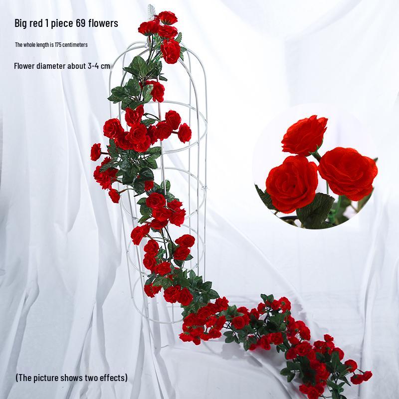 Искусственная розовая лоза для декора труб кондиционера и лестницы