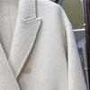 French Style Double-Breasted Reversible Wool Tweed Coat Women's Mid-Length Cashmere Blend Versatile Chic