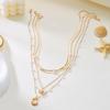 4Pcs Starfish Shell Imitation Pearl Necklaces Set for Women Simple Chain Multi-layer Necklaces Trendy Summer Beach Jewelry Gift