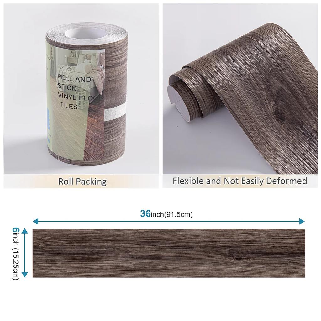 Напольная плитка Peel and Stick, 10 шт., 15 кв. футов, самоклеящиеся виниловые планки, самоклеящиеся водостойкие напольные плитки с имитацией древесного зерна