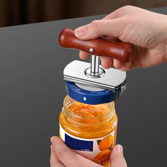 Открывалка для банок для слабых рук Нержавеющая сталь Регулируемая открывалка для крышек банок Сверхпрочный инструмент для снятия крышек бутылок для пожилых людей, артрита, женщин, детей