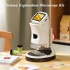 1 набор игрушечных детских микроскопов с 38 коллекционными карточками, увеличение 1000X, прозрачный