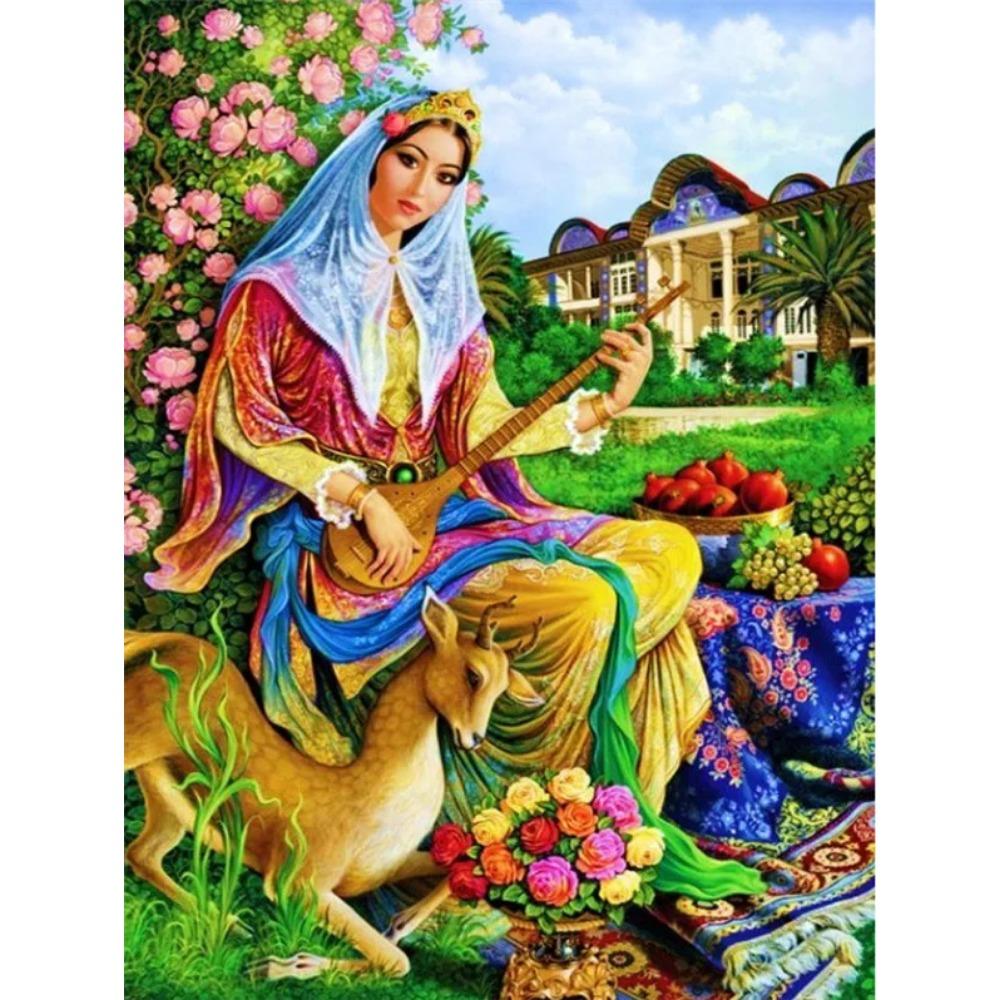 Алмазная картина, полная дрель, круглая алмазная живопись с фермой, ручная работа, ретро, ​​сделай сам, алмазная мозаика, украшение дома