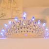 Свадебная корона, повязка на голову, освещение для женщин и девочек, стразы, тиары, освещенная свадебная корона, светодиодная принцесса, сияющая, украшения для дня рождения