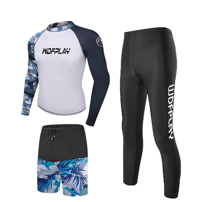 Mens UV Protection Rash Guard Set Quick Dry Swimwear Diving Surfing Jellyfish Defense Water Sports