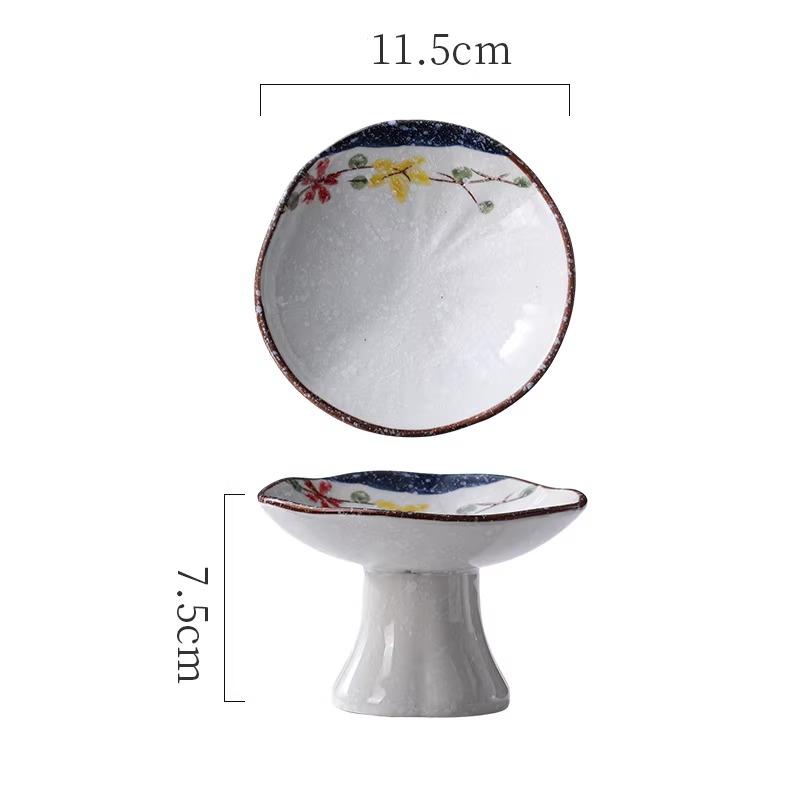 Новая китайская десертная высокая тарелка Маленькая тарелка для закусок Освежающая тарелка Ретро керамическая тарелка Закуски для послеобеденного чая Товары для дома