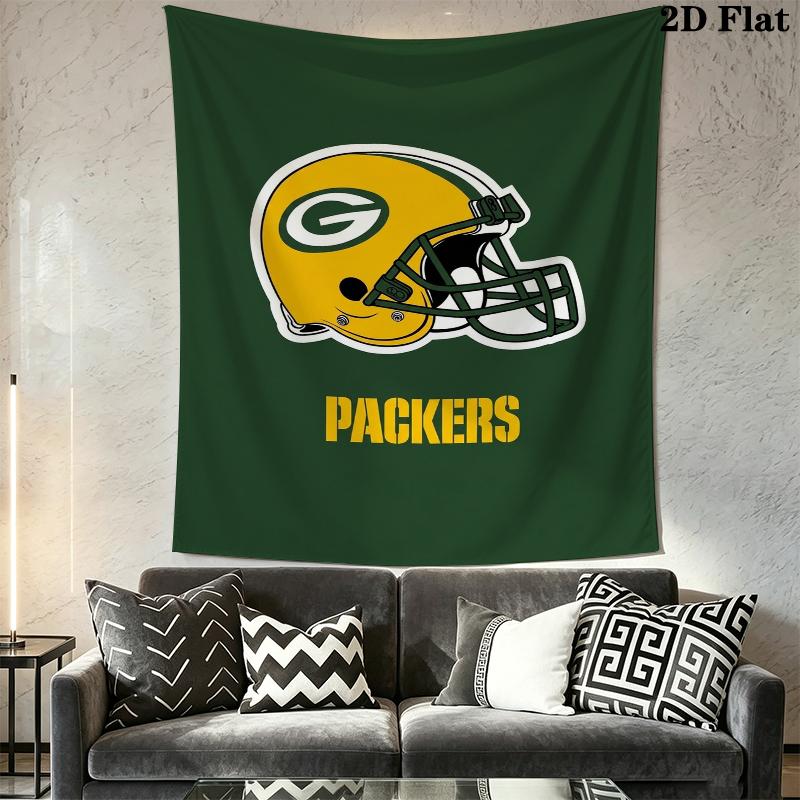 Green Bay Packers Wall Tapestry Aesthetic Wall Hanging Printed Fabric Blanket Decorative Tapestries for Bedroom Living Room Home Decor