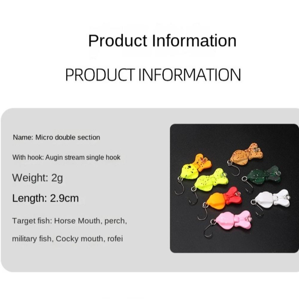 1 шт. Двухсекционная 3D рыболовная приманка 2 г 2,9 см Искусственная приманка Универсальная жесткая приманка для кальмара На открытом воздухе