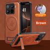 Чехол для Xiaomi Mi 15T Pro Роскошная Магнитная Подставка для Беспроводной Зарядки из ПУ Кожи Защитная Задняя Крышка для Xiaomi Mi 15T 14T Pro
