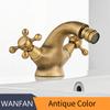 Bidet Faucets Europe Style Gold Bidet Faucet Bathroom Dual Handle Single Hole Bathroom Gold Mixer Taps Hot And Cold Tap WF-7313K