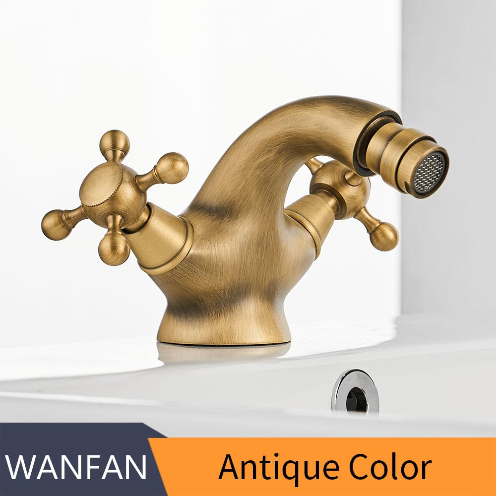 Bidet Faucets Europe Style Gold Bidet Faucet Bathroom Dual Handle Single Hole Bathroom Gold Mixer Taps Hot And Cold Tap WF-7313K