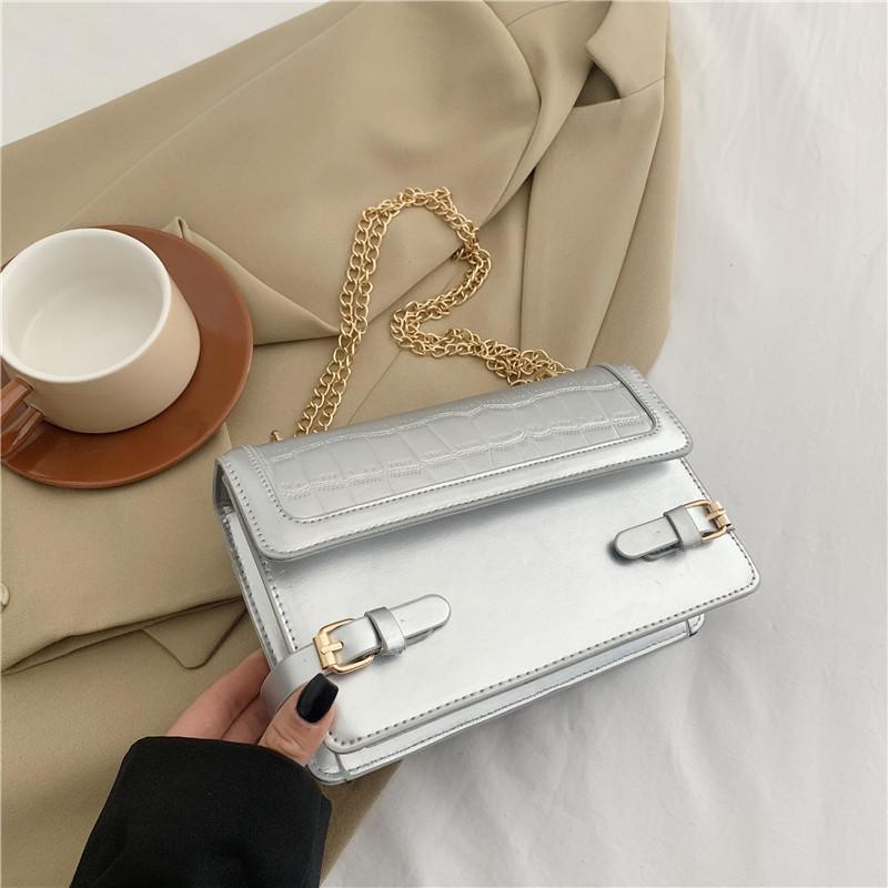 Stylish Medium-sized Pu Leather Square Bag Elegant Daily Commuter Shoulder Bag