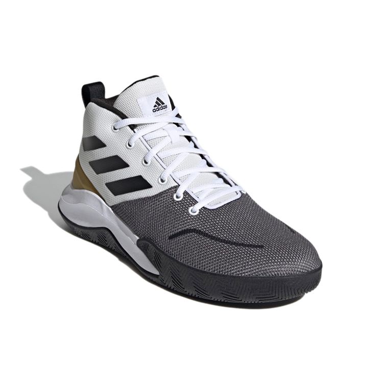 Adidas Own The Game Round Toe Lace-Up Fabric Synthetic Leather Shock Absorbing Non-Slip Wear-Resistant Breathable Mid-Top Basketball Shoes FY6010