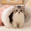 Лежак для кошек и собак, теплый, мягкий, полузакрытый, для кошек, зимний, утолщенный, кошачий, гнездо, красочный, удобный, спальный мешок для домашних животных, товары для животных
