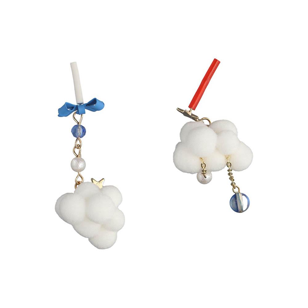 Unique Party Korea Star Bow Women Drop Earrings Fashion Jewelry Plush Cloud Earrings Clip Earrings