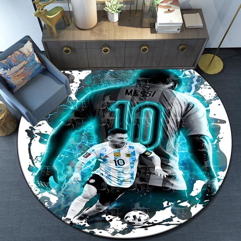 World Cup Celebration Messi Round Rug for Livingroom,Bedroom, Palyroom, Chair Rug, Area rug, Circle Carpet, Large Size Fan Christmas gift