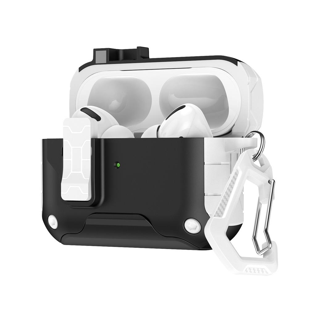 Новый защитный кейс-чехол с замком для наушников AirPods Pro 2-го поколения, противоударный чехол для AirPods 4 с держателем для телефона
