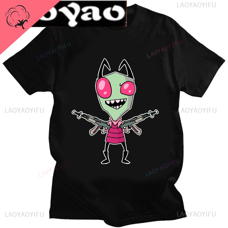 Аниме Invader Zim Invader Gir Graphic Tshirt Zim Image Cartoon T Shirt Unisex Unisex Cotton Tee Shirt Fashion Shirt Streetwear Tops Unisex