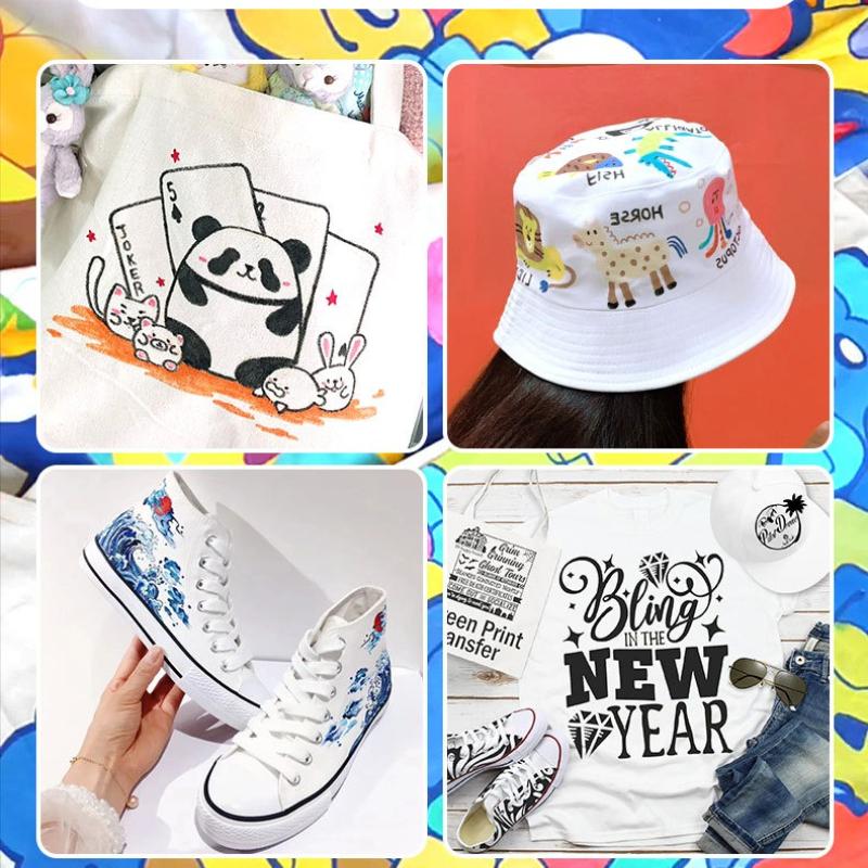 Маркеры для ткани перманентные, 12/24 цвета, с двойным наконечником (тонким и скошенным), краски-маркеры для одежды, холщовых сумок, футболок и обуви