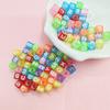 100Pcs Letter Jewelry Accessories Mixed Color Flat Bead Acrylic Loose Beads Square Bead New High-quality
