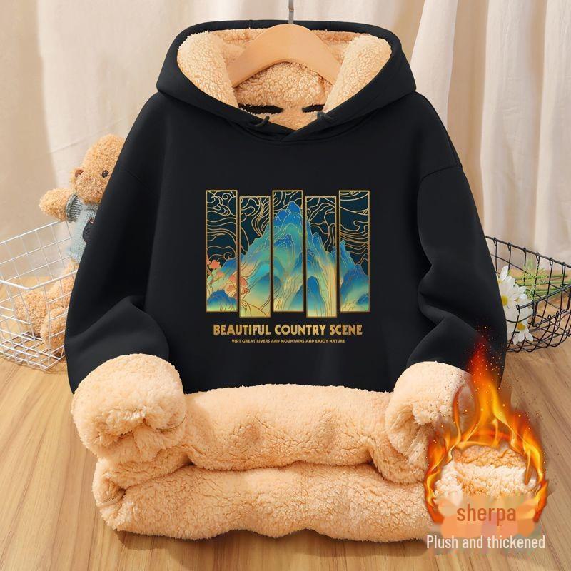 Мужская бархатная толстовка с капюшоном National Trend — утолщенная, теплая куртка из овчины для осени/зимы 2022 года, молодежная и стильная.