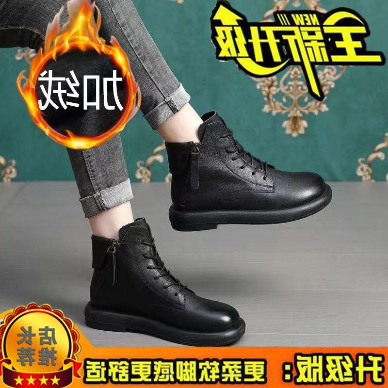 Новые осенне-зимние повседневные красные синие женские ботинки Martin с мягкой подошвой и плоским дном короткие ботинки из коровьей кожи с круглым носком ботинки в стиле ретро модные повседневные