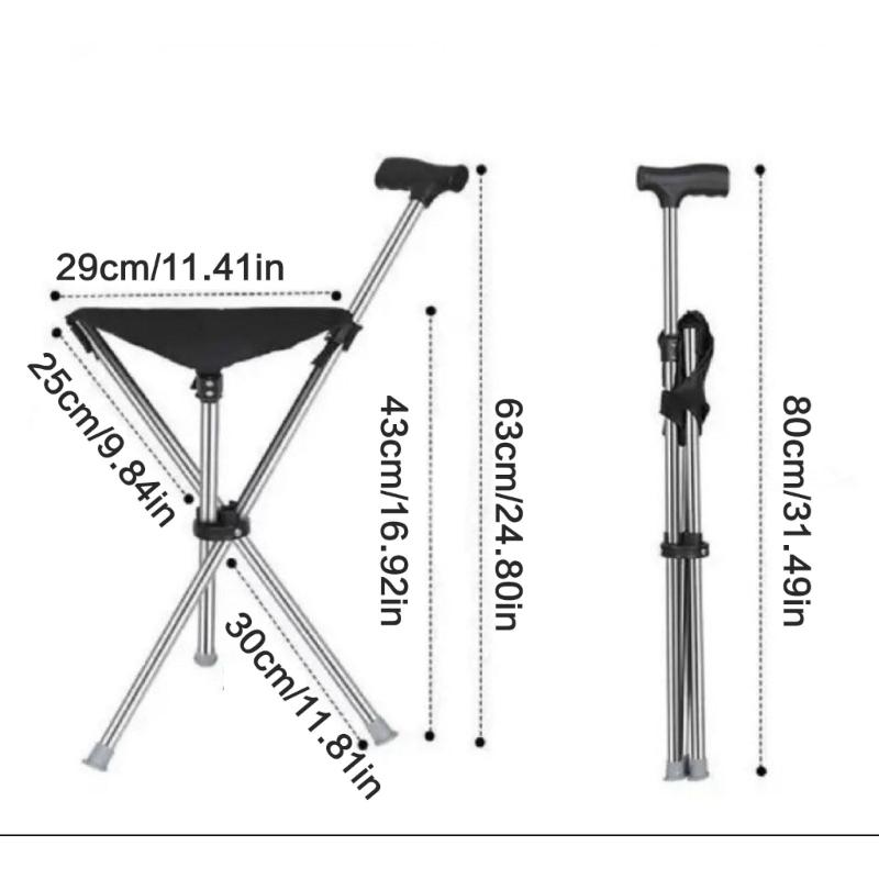 Foldable Chair Cane with Seat for Travel Walking Stick and Supportive Mobility Assistance for Senior Adult All Age