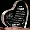 Mum Heart-Shaped Block Acrylic Plaque Birthday Mothers Day Present For Mum Mummy