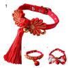 Ошейник для собак с китайским узлом, декоративный полиэстер, ошейники для домашних животных, кошек и собак с колокольчиком