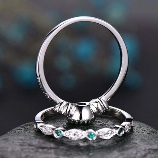 2 шт./компл. изысканные обручальные кольца с гладкой поверхностью, простые женские кольца с кубическим цирконием, очаровательные ювелирные изделия