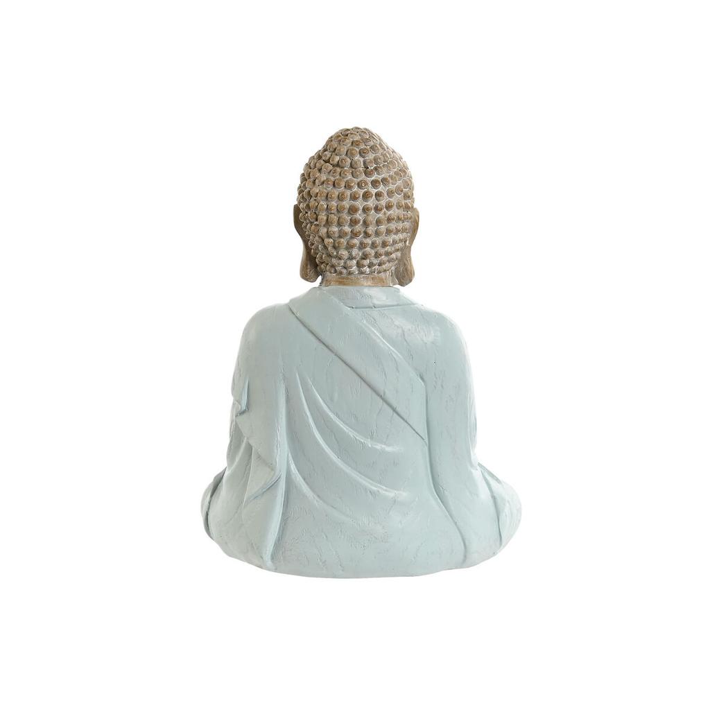 Decorative Figure Home ESPRIT White Green Turquoise Buddha Oriental 14 X 10.5 X 18.5 Cm (3 Units)