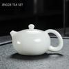 Chinese Suet Jade White Porcelain Xi Shi Teapot Household Kettle Handmade Ceramics Tea Set Tie Guanyin Puer Tea Ceremony Gifts