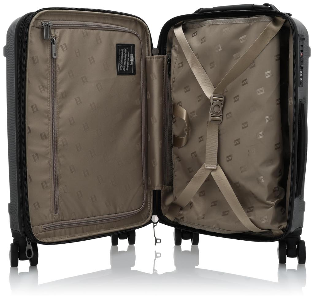 Чемодан-переноска CENTURY DELUXE Spinner Expandable S Size 40L 55cm [Hartman] Ручная кладь Ручная кладь Прибл.. 3,5 кг Черный/Пушечный металлик