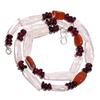 Natural Crystal Red Jasper Garnet Gemstone Smooth Beads Necklace 17" UB-3129 UB-3129
