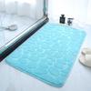 Pebble Textured Absorbent Coral Fleece Bathroom Mat, Solid Color, Stain Resistant, Thickened