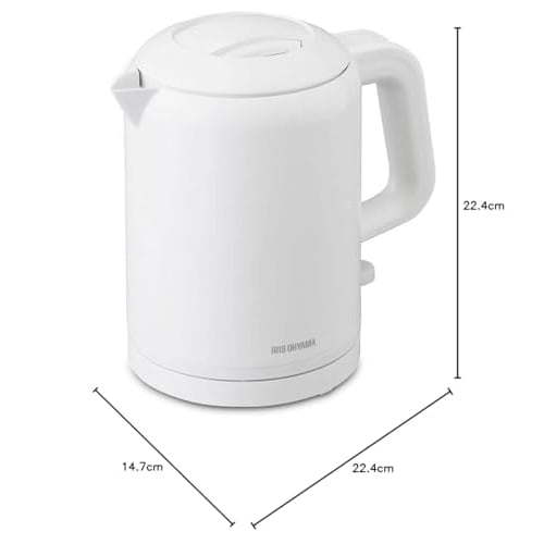 Iris Ohyama Electric Kettle 800ml, Simple, For One Person, For Two People, Boils in 60 Seconds, Cordless, Easy to Clean, Holds 5 Coffee Cups, Prevents