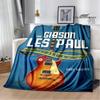 Одеяло с логотипом гитары Gibson, одеяло для согревания фланцев, одеяло для пикника, домашнее дорожное одеяло, подкладка для кровати, подарок на день рождения