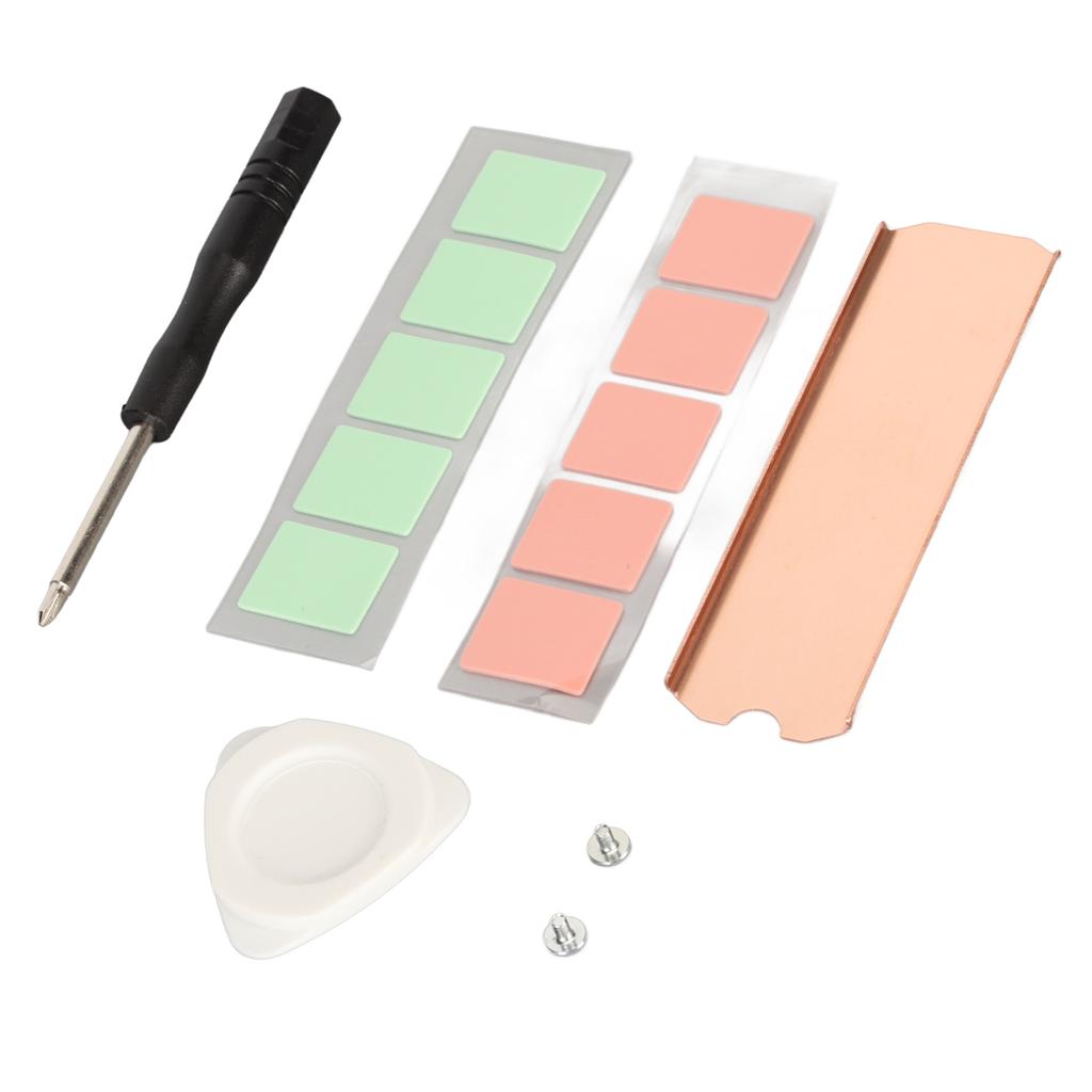 M.2 2280 SSD Copper Heat Sink Stable Rustproof Hard Disk Heat Sink with Silicone Thermal Pad for