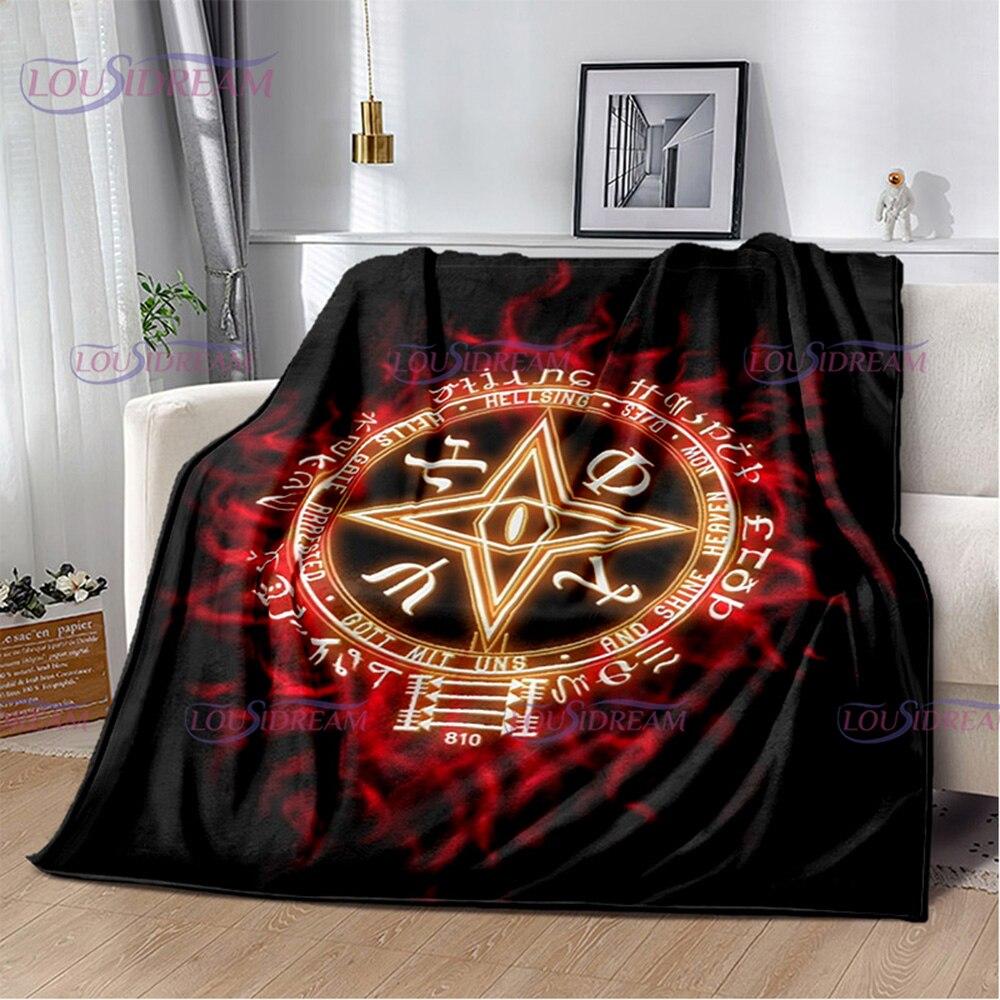 Одеяло серии аниме «Хеллсинг», одеяло с принтом «Алукард», мягкое покрывало, пляжное теплое дорожное покрывало для детей, подарок для мальчиков и девочек