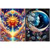 Golden Sun Landscape 5DDIY Crystal Diamond Moon Girl Painting Mosaic Flower Embroidery Handmade Art Decoration Gift