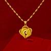 Heart-Shaped Cutout Pendant Necklace for Women – Fashionable, Versatile, Simple Design