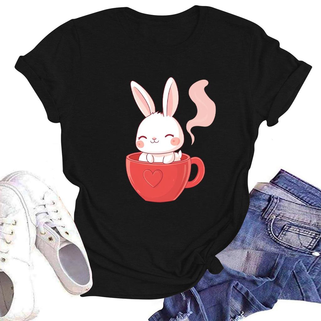 Женская повседневная футболка с круглым вырезом и короткими рукавами с принтом