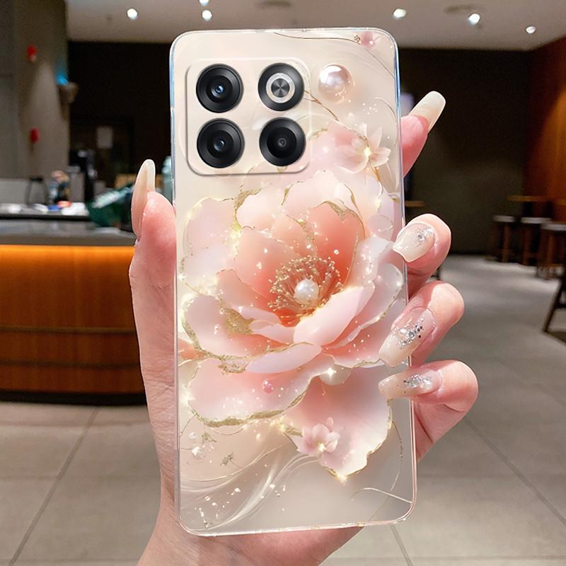 Phone Case For OnePlus Ace Pro/10T Casing Clear Slim Soft Silicone TPU Case Luxury Fashion Butterfly Flower Patterns Back Cover