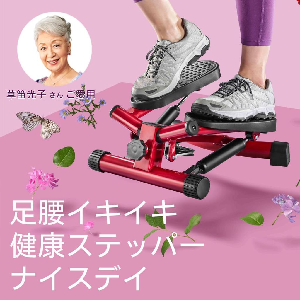 Shop Japan Health Stepper Nice Day Premium Red Load with Dedicated Handle Space Saving Aerobic Exercise At Home Step Stool Exercise Indoors While