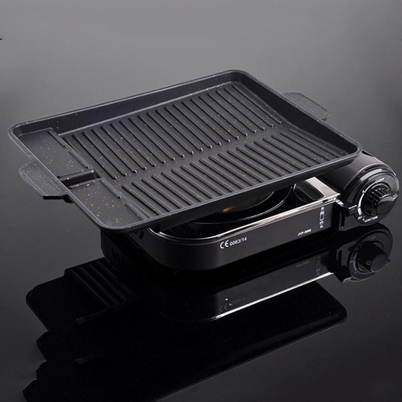 Non-stick BBQ Grill Pan Korean Style Charcoal Grill Barbecue Tray for Gas Stove Use Party Picnic BBQ Equipment