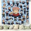 Стена с гобеленом Jujutsu Kaisen Эстетичное настенное панно Печатное тканевое одеяло Декоративные гобелены Для спальни гостиной Домашний декор