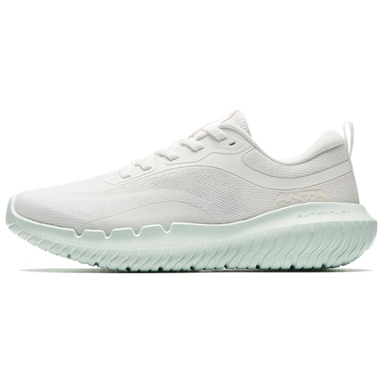 Anta Wear resistant And Lightweight Low top Casual Running Shoes Women's Papyrus White Cool Green Sneakers 922537721-4