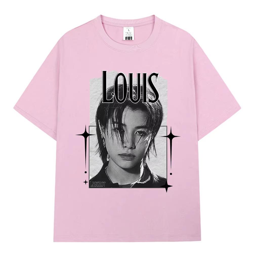 Korean Kpop Hip Hop Group Lngshot LOUIS T Shirt UNISEXs Women Clothing Fashion Cotton Casual Short Sleeve Tshirts Tops Ins Yk