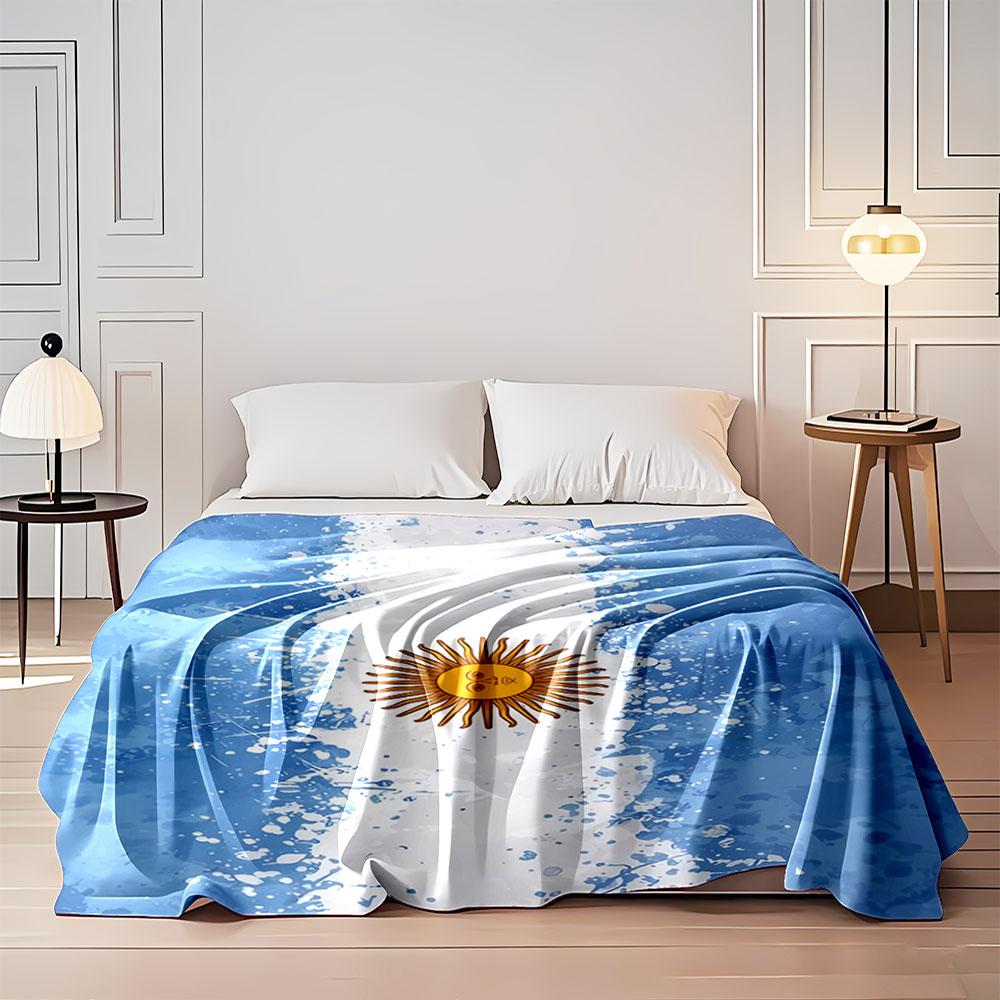 Argentina Flag Art Blanket for all seasons blanket lunch break throw gift