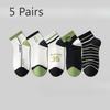 5 Pairs of Boys Summer Thin Deodorizing Youth Sports Basketball Socks